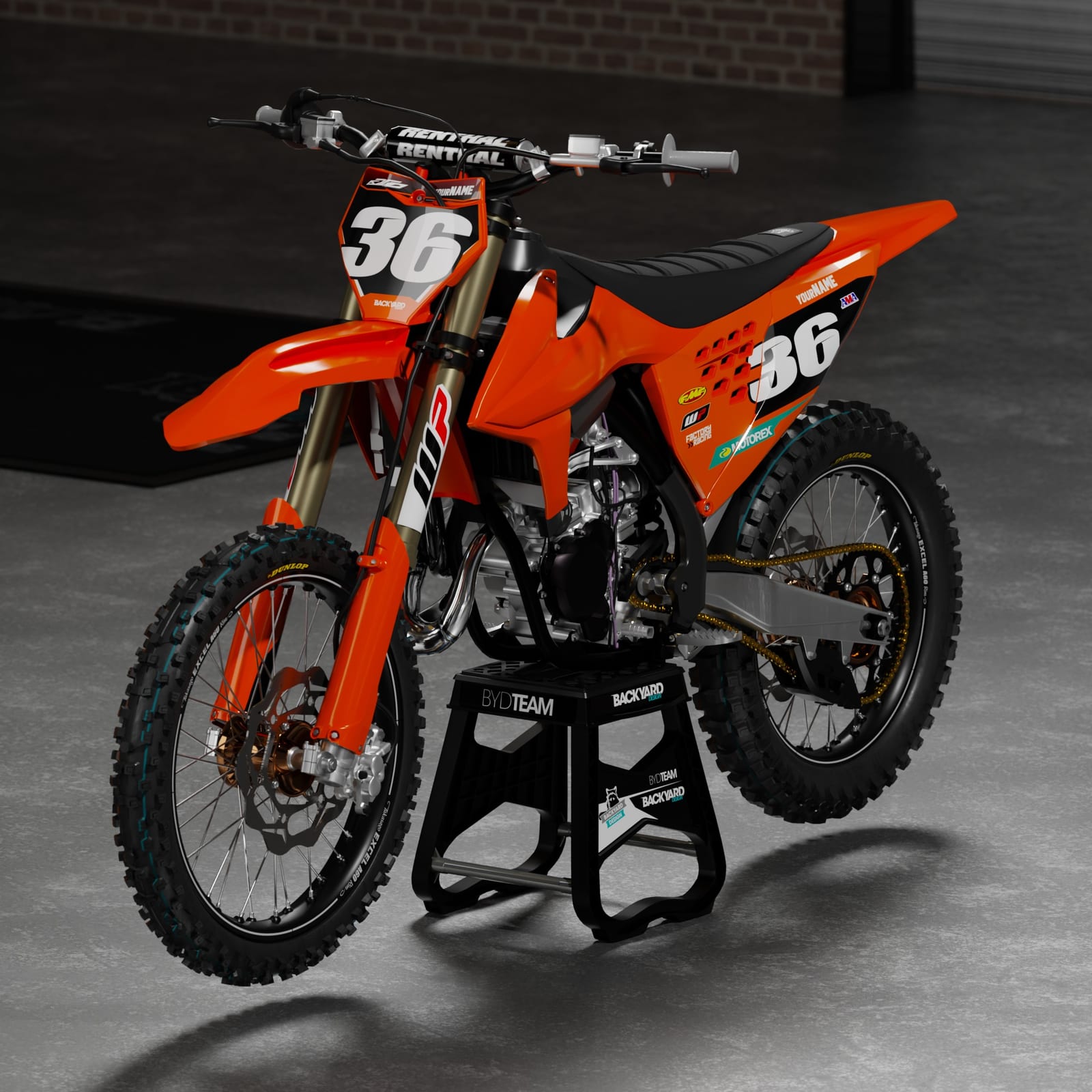 KTM SX Vented Number Plate Graphics 2019–2022 – Black