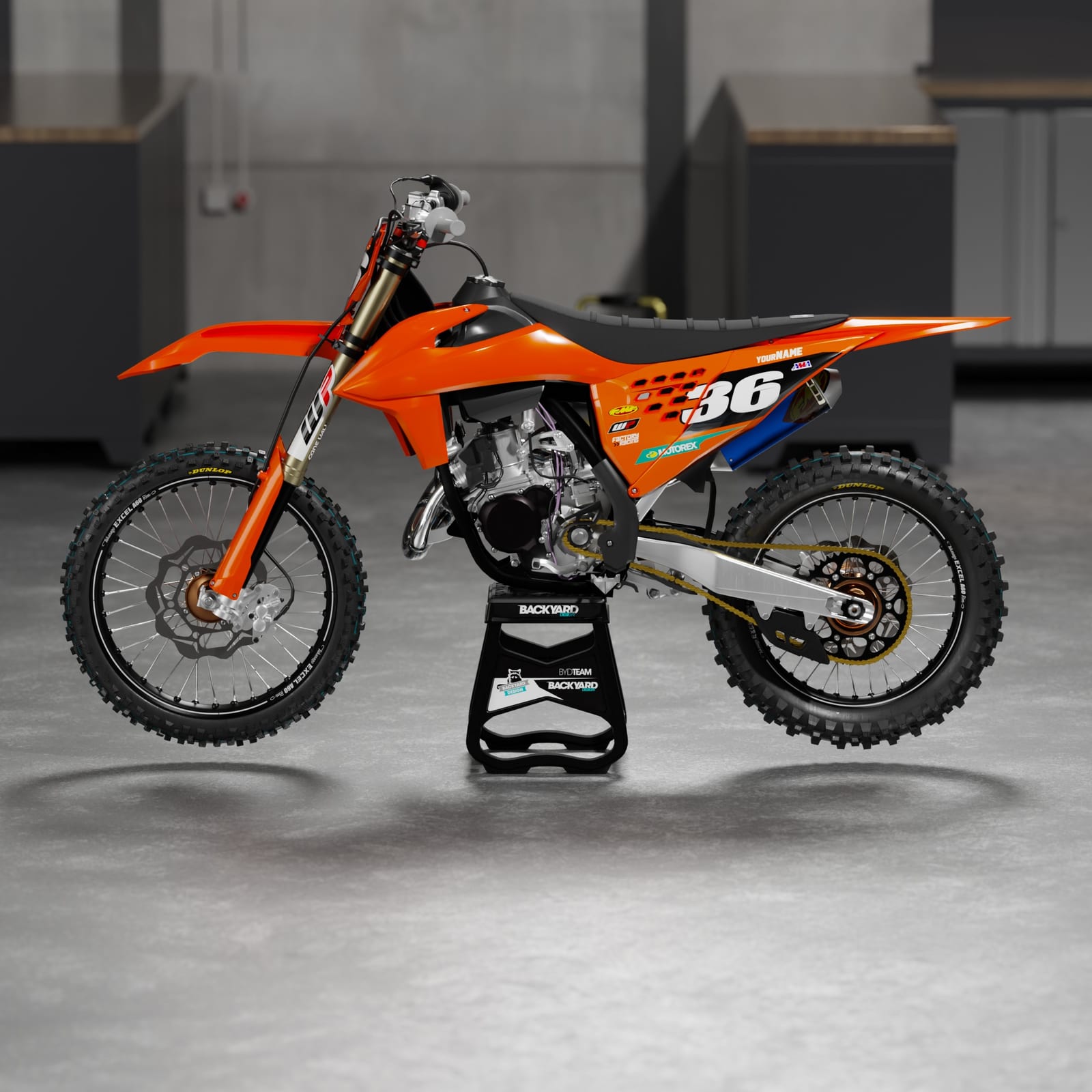 KTM SX Vented Number Plate Graphics 2019–2022 – Black