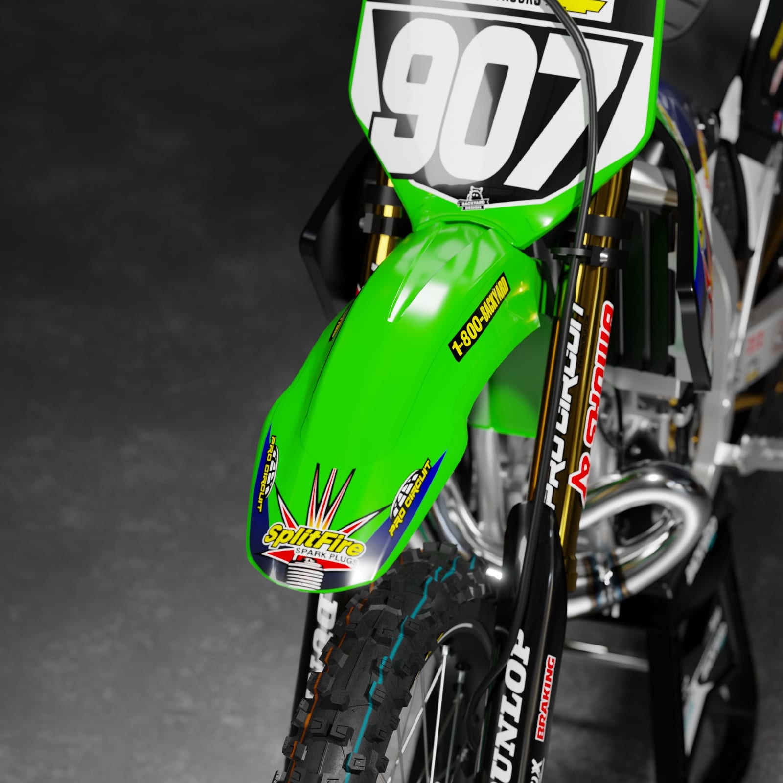 きりかページ Kawasaki KX 125 Graphics Kit 2003 – Splitfire, Black/White