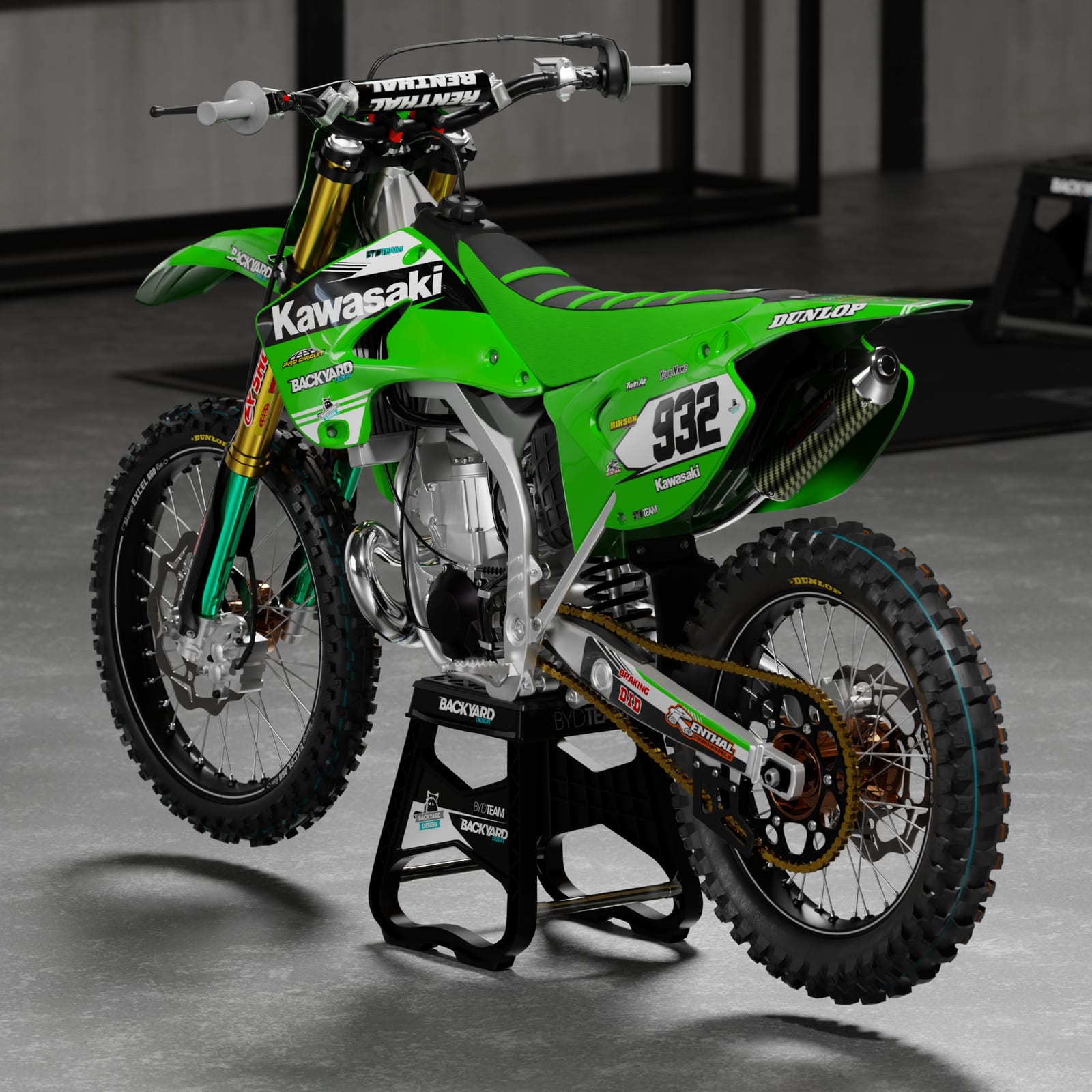Kawasaki KX250 graphics for 2004 to 2008