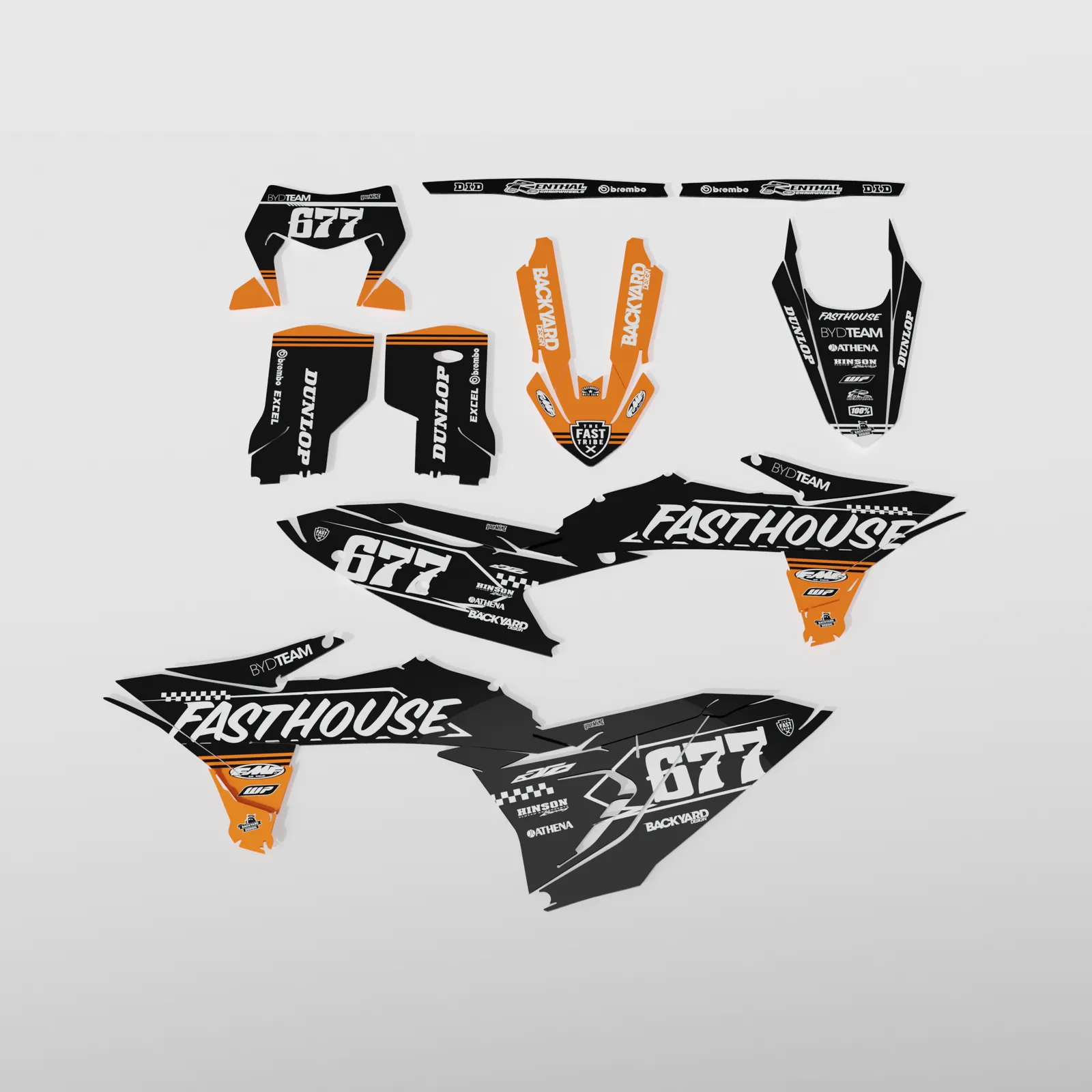 KTM EXC SM Vented Graphics Kit 2026–2027 – Black/White