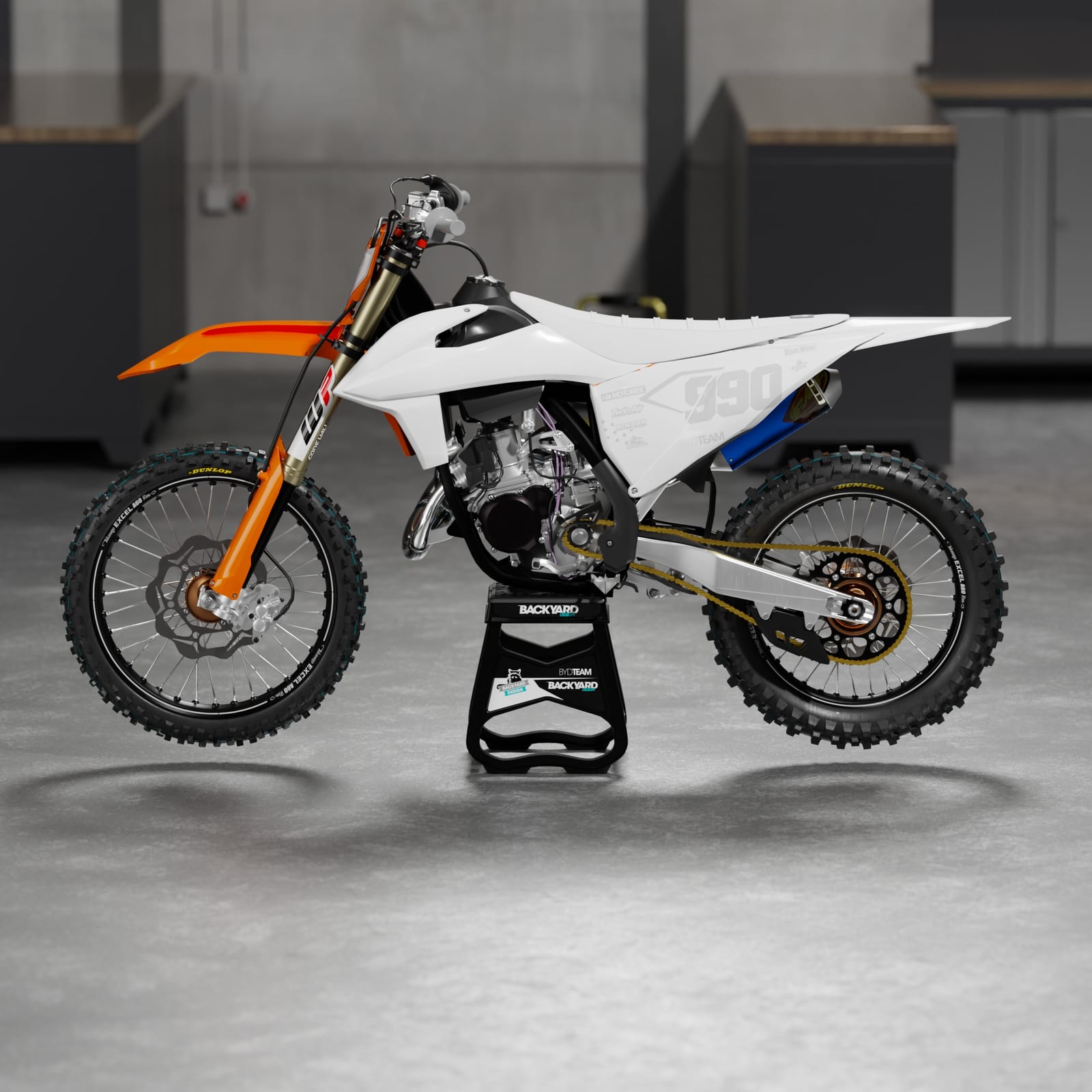 KTM SX/SX-F/XC Number Plate Graphics 2019–2022 – White/Gray
