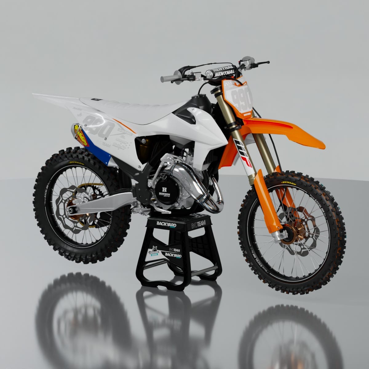 KTM SX/SX-F/XC Number Plate Graphics 2019–2022 – White/Gray