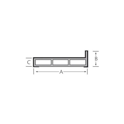 Tekening Kamerprofiel haakse lip 60x30x15 binnen