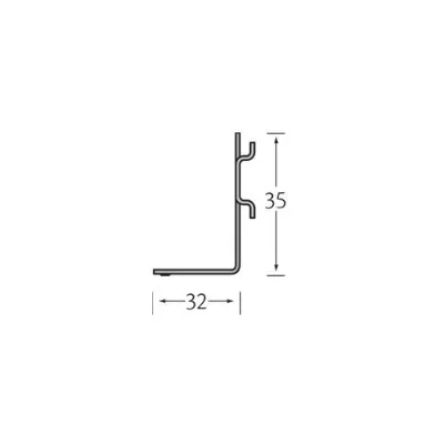 Tekening Bevestigingsclip 35x32mm metaal