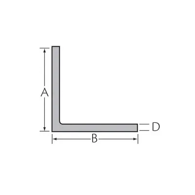 Tekening Hoekprofiel 40 x 40 x 3,0 mm afgerond