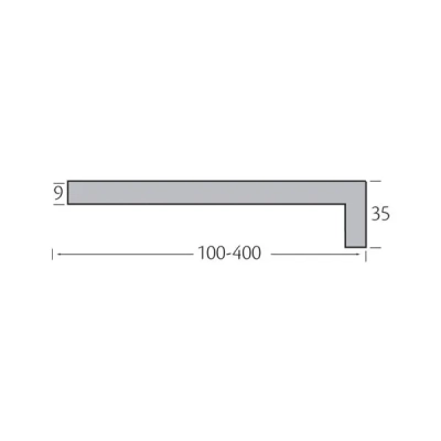 Tekening Volschuim paneel haakse hoek 150x35mm