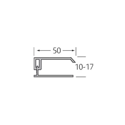 Tekening Kerrafront 2-delig u-profiel 17mm inw