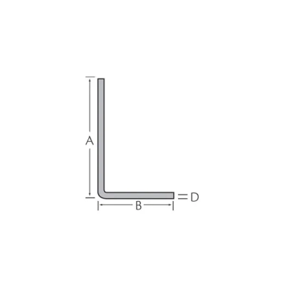 Tekening Hoekprofiel 40 x 20 x 3,0 mm afgerond
