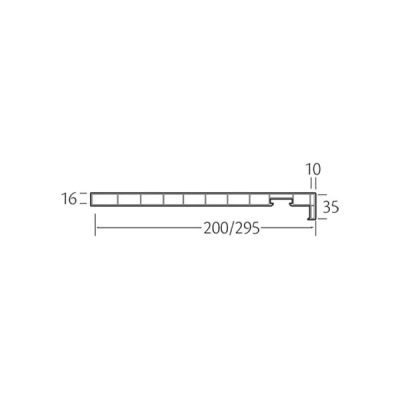 Tekening vinyPlus dakrandpaneel 295x16mm