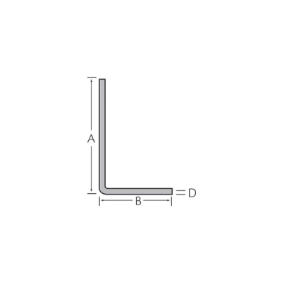 Tekening Hoekprofiel 60 x 20 x 2,0 mm afgerond