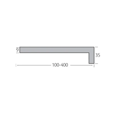 Tekening Volschuim paneel haakse hoek 100x35mm
