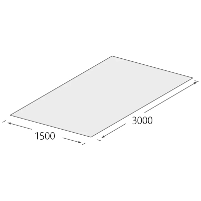 Tekening PVC plaat 3000 x 1500 x 1,5 mm