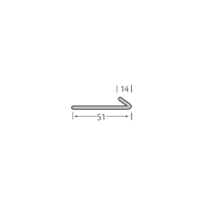 Tekening startprofiel 51x14x1mm staal