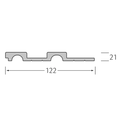 Tekening Linerio wandpaneel L 2650x122x21