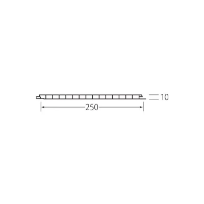 Tekening vlak kunststof paneel 250x10mm