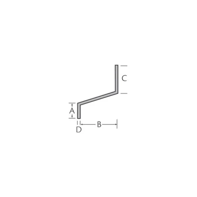 Tekening Z-profiel 20 x 50 x 30 x 3,0 mm