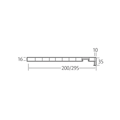 Tekening vinyPlus dakrandpaneel 200x16mm