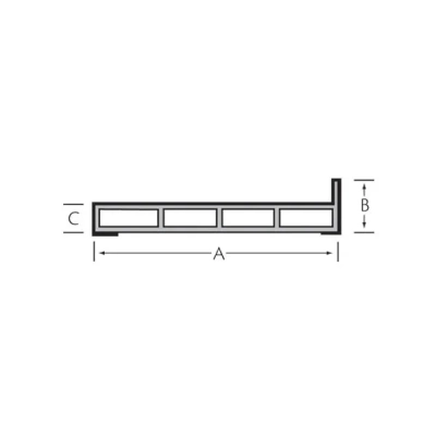 Tekening Kamerpr. haakse lip 80x30x15mm f.buiten