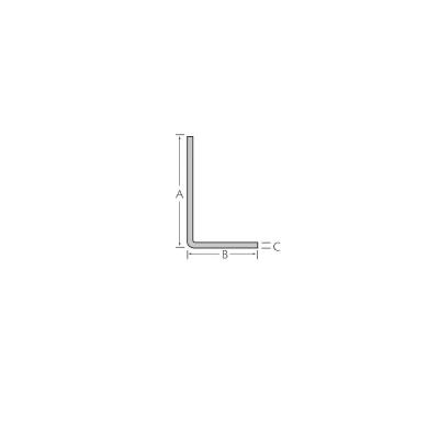 Tekening Hoekprofiel 80x25x3mm afgerond