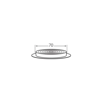 Tekening ventilatierooster rond 70mm