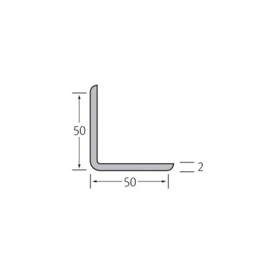Tekening Buitenhoek 50x50x2mm