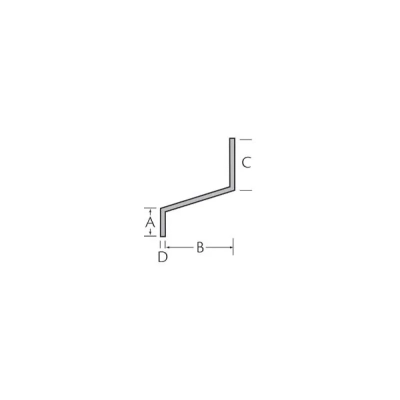 Tekening Z-profiel 20 x 40 x 30 x 3,0 mm
