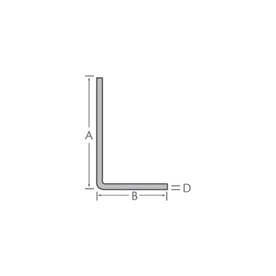 Tekening Hoekprofiel 60 x 30 x 2,0 mm afgerond