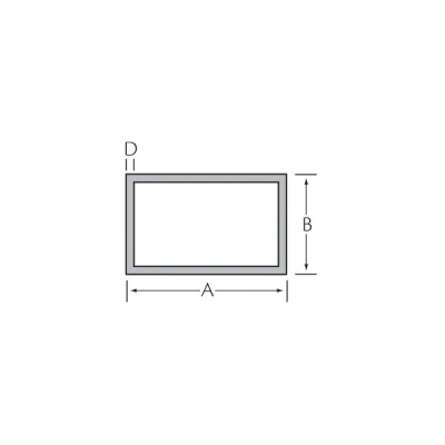 Tekening Kokerprofiel 40 x 25 x 2,0 mm