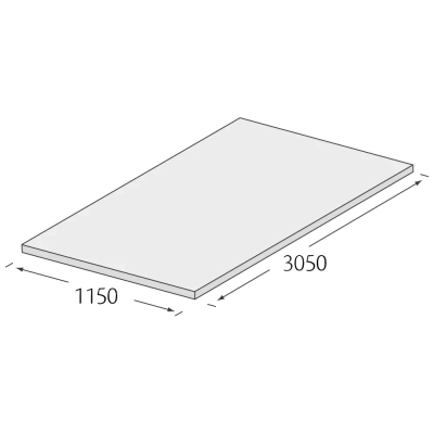 Tekening Sandwichpaneel HPL 3050 x 1300 x 24 mm / creme