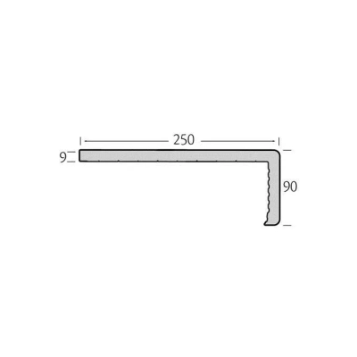 Tekening Volschuim paneel haakse hoek 250x90mm