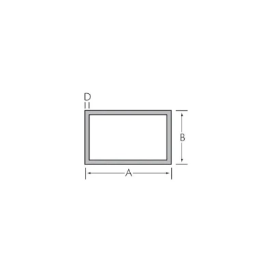 Tekening Kokerprofiel 20 x 12 x 2,0 mm