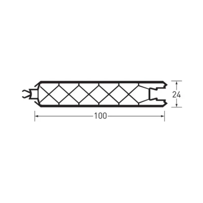 Tekening Paneelprofiel 100x24mm / wit