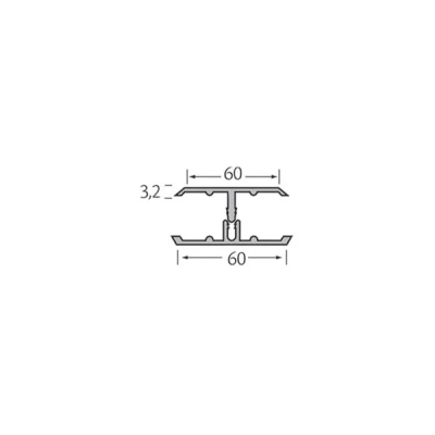 Tekening Eurotexx 2-delig verbindingsprofiel 17mm