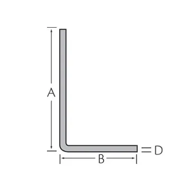 Tekening Hoekprofiel 100 x 20 x 3,0 mm afgerond