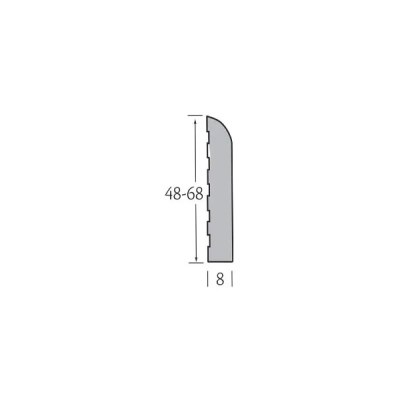 Tekening Volschuim afwerkprofiel 48 x 8 mm