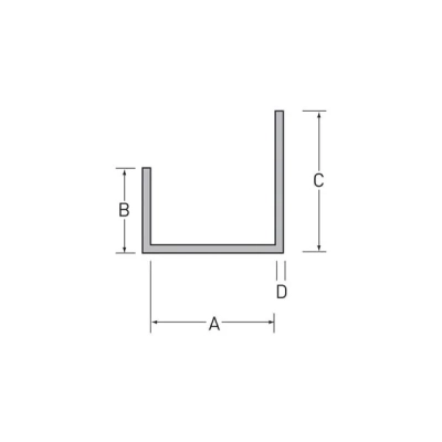 Tekening Ongelijkz. U-profiel 18 x 13 x 30 x 1,5