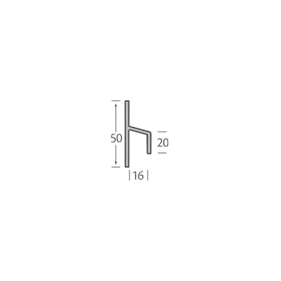 Tekening Stoelprofiel 16x50x20x3mm