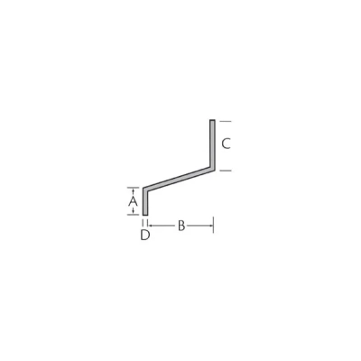 Tekening Z-profiel 20 x 75 x 35 x 3,0 mm