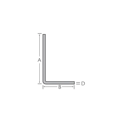 Tekening Hoekprofiel 40 x 30 x 2,0 mm afgerond