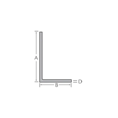 Tekening Hoekprofiel 40 x 20 x 2,0 mm