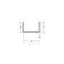 Tekening U-profiel 71 x 20 x 20 x 1,2 mm