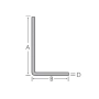 Tekening Hoekprofiel 100 x 20 x 3,0 mm afgerond
