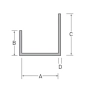 Tekening Ongelijkz. U-profiel 10x20x37x1,0mm