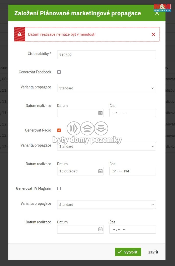 Prodej, Pozemek k bydlení, Časy