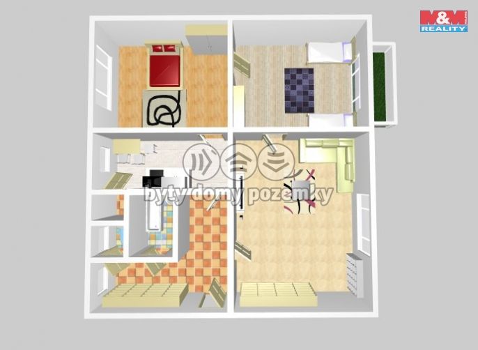 Prodej, Byt 3+1, Bechyně