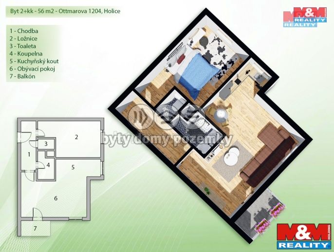 Prodej, Byt 2+kk, Holice