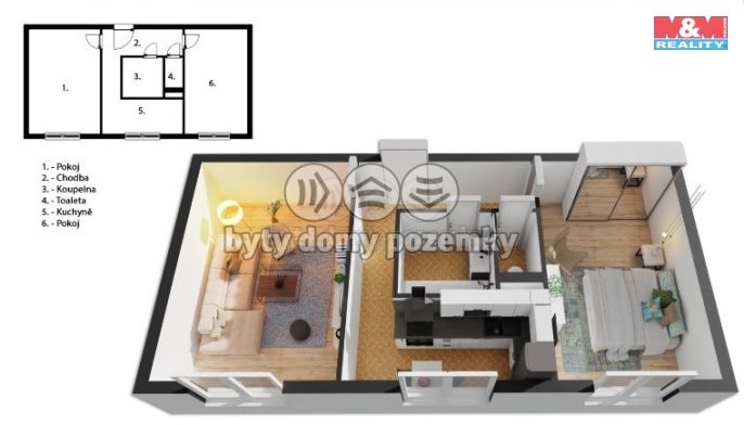 Prodej, Byt 2+1, Litovel