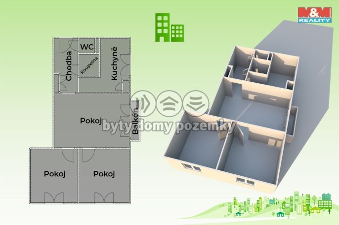 Prodej, Byt 3+1, Valašské Meziříčí