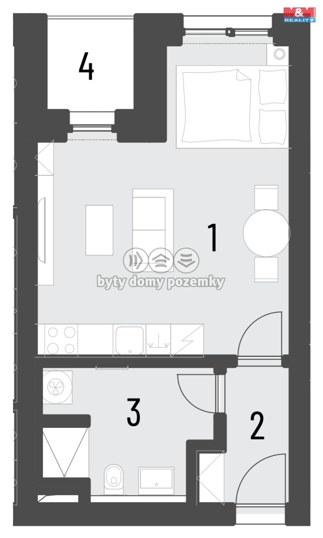 Prodej, Byt 1+kk, Brandýs nad Labem-Stará Boleslav